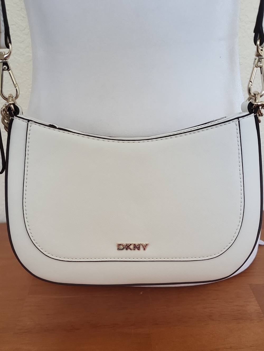 DKNY Off White Crossbody with Gold Hardware